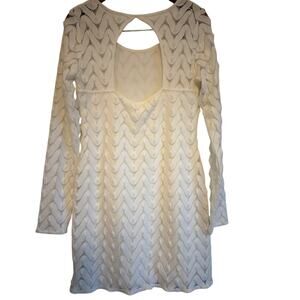 Free People Wild Thing Crochet Lace Mini Dress White Boho M 🤍✨